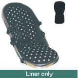Seat Liner  to fit Silver Cross Pop, Pursuit, Reflex & Zest Pushchairs - Black Large Star Design